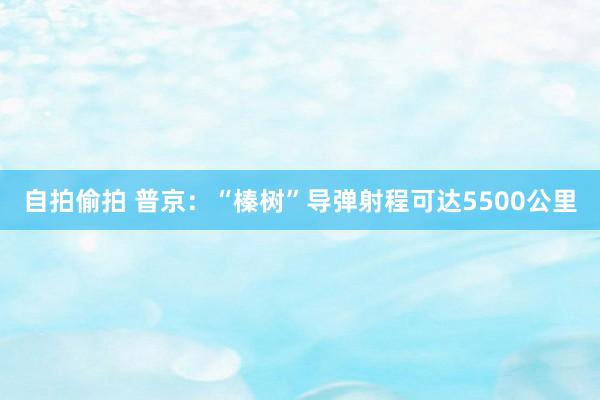 自拍偷拍 普京：“榛树”导弹射程可达5500公里