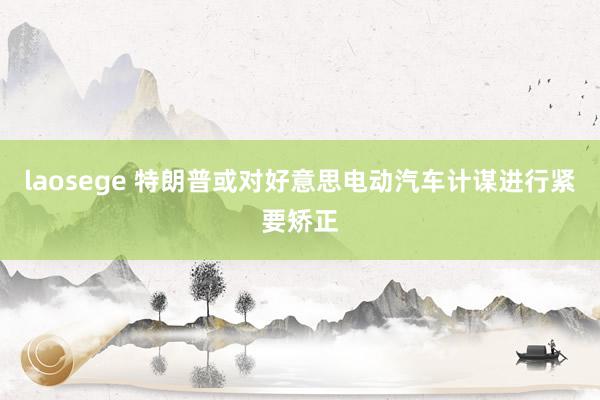 laosege 特朗普或对好意思电动汽车计谋进行紧要矫正