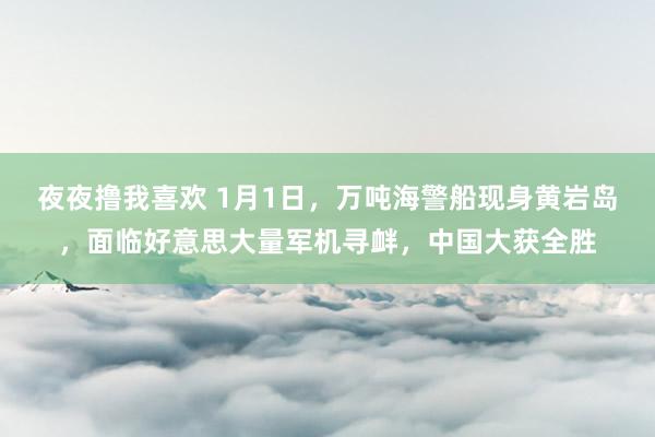 夜夜撸我喜欢 1月1日，万吨海警船现身黄岩岛，面临好意思大量军机寻衅，中国大获全胜