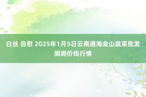 白丝 自慰 2025年1月5日云南通海金山蔬菜批发阛阓价钱行情