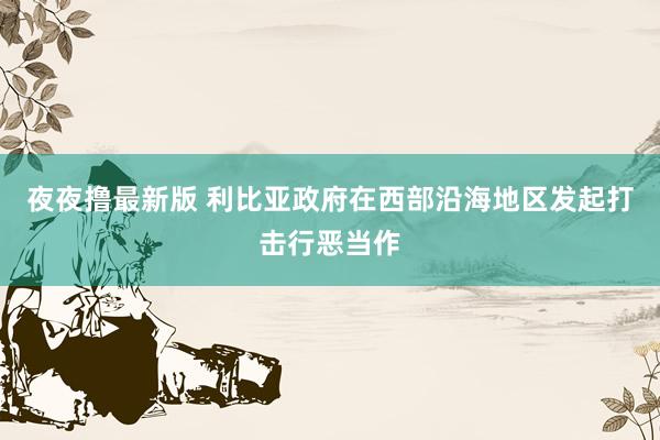 夜夜撸最新版 利比亚政府在西部沿海地区发起打击行恶当作