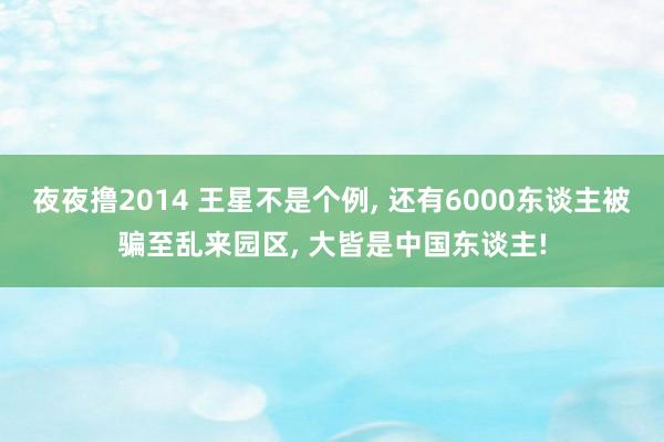 夜夜撸2014 王星不是个例, 还有6000东谈主被骗至乱来园区, 大皆是中国东谈主!