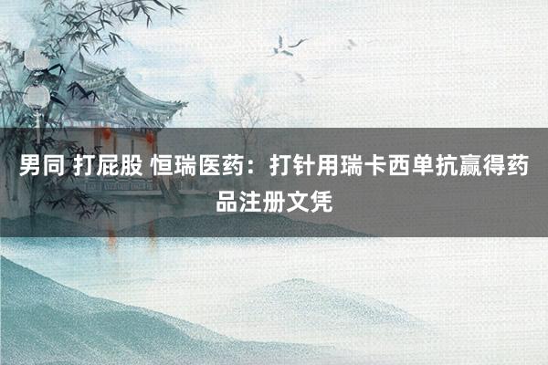 男同 打屁股 恒瑞医药：打针用瑞卡西单抗赢得药品注册文凭
