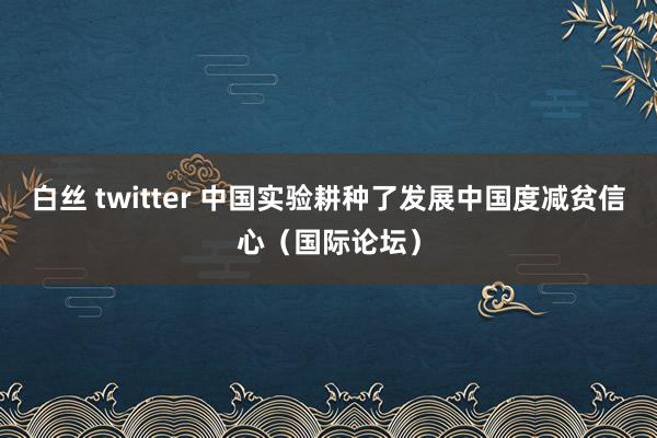 白丝 twitter 中国实验耕种了发展中国度减贫信心（国际论坛）
