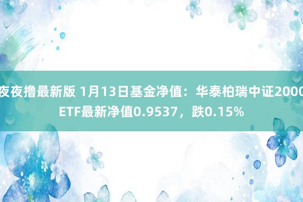 夜夜撸最新版 1月13日基金净值：华泰柏瑞中证2000ETF最新净值0.9537，跌0.15%