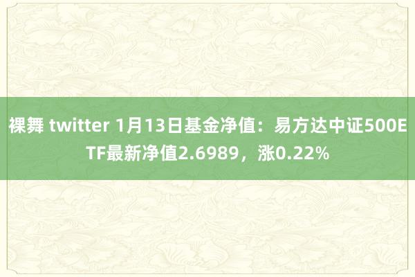 裸舞 twitter 1月13日基金净值：易方达中证500ETF最新净值2.6989，涨0.22%