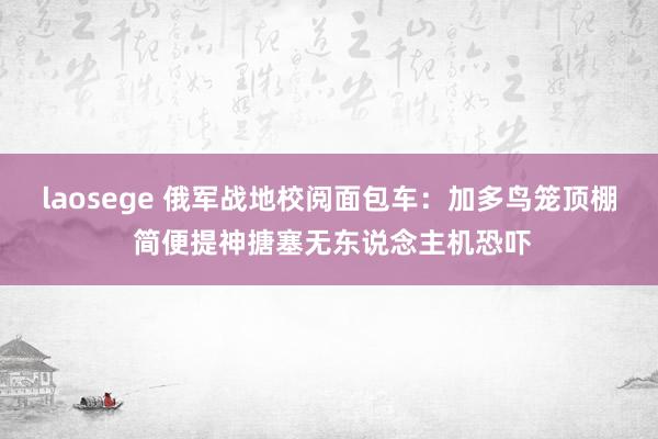 laosege 俄军战地校阅面包车：加多鸟笼顶棚 简便提神搪塞无东说念主机恐吓