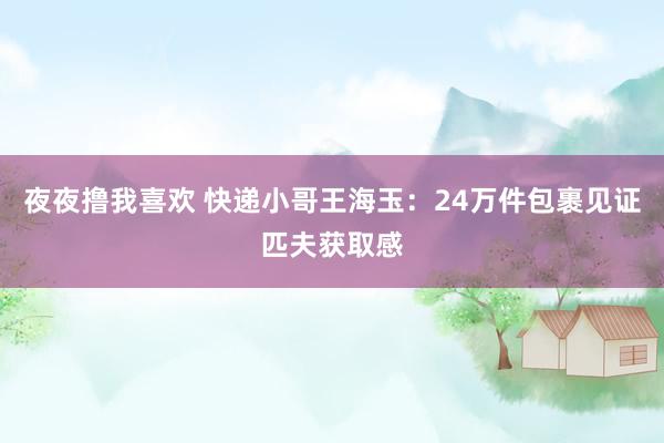夜夜撸我喜欢 快递小哥王海玉：24万件包裹见证匹夫获取感