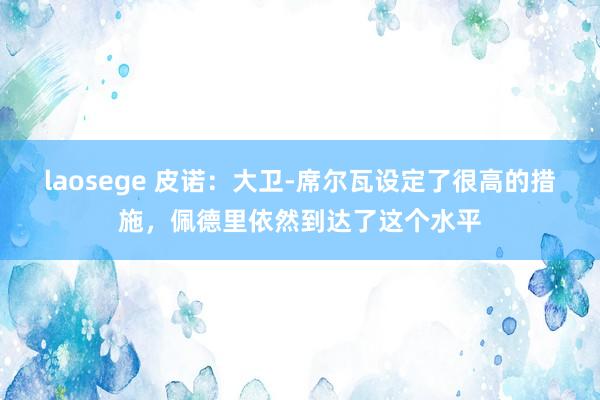 laosege 皮诺：大卫-席尔瓦设定了很高的措施，佩德里依然到达了这个水平