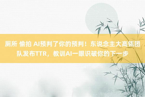 厕所 偷拍 AI预判了你的预判！东说念主大高瓴团队发布TTR，教训AI一眼识破你的下一步