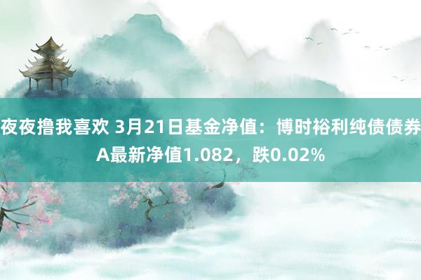 夜夜撸我喜欢 3月21日基金净值：博时裕利纯债债券A最新净值1.082，跌0.02%