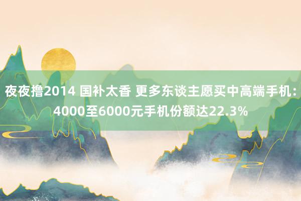 夜夜撸2014 国补太香 更多东谈主愿买中高端手机：4000至6000元手机份额达22.3%