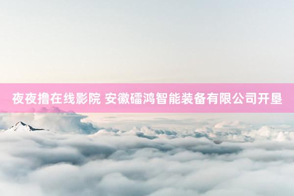 夜夜撸在线影院 安徽礌鸿智能装备有限公司开垦