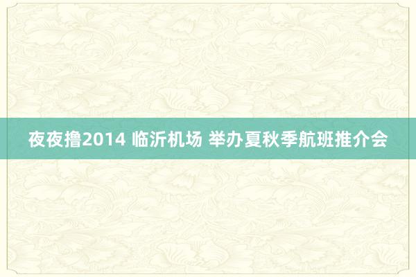 夜夜撸2014 临沂机场 举办夏秋季航班推介会