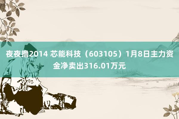 夜夜撸2014 芯能科技（603105）1月8日主力资金净卖出316.01万元