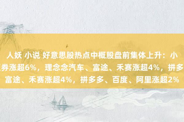 人妖 小说 好意思股热点中概股盘前集体上升：小鹏汽车涨超9%，老虎证券涨超6%，理念念汽车、富途、禾赛涨超4%，拼多多、百度、阿里涨超2%