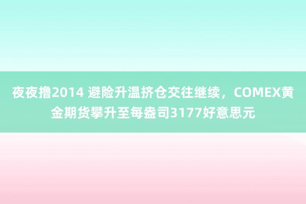 夜夜撸2014 避险升温挤仓交往继续，COMEX黄金期货攀升至每盎司3177好意思元