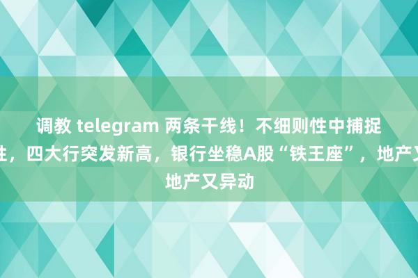 调教 telegram 两条干线！不细则性中捕捉细则性，四大行突发新高，银行坐稳A股“铁王座”，地产又异动