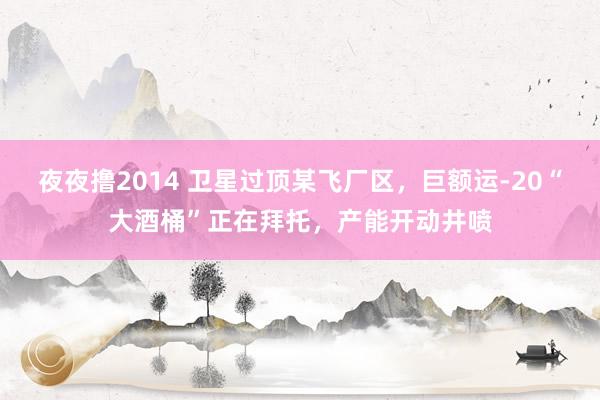 夜夜撸2014 卫星过顶某飞厂区，巨额运-20“大酒桶”正在拜托，产能开动井喷